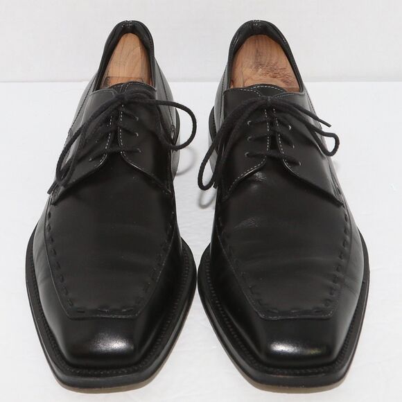 ANTONIO MAURIZI Shoes Mens 10 EU 43 Dress Black Leather Square Toe Formal Oxford main image 6